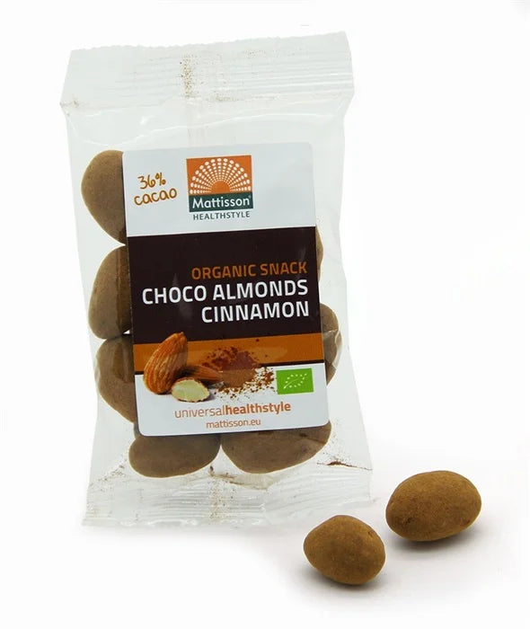 Biologische Choco Kaneel Amandelen - 35 g