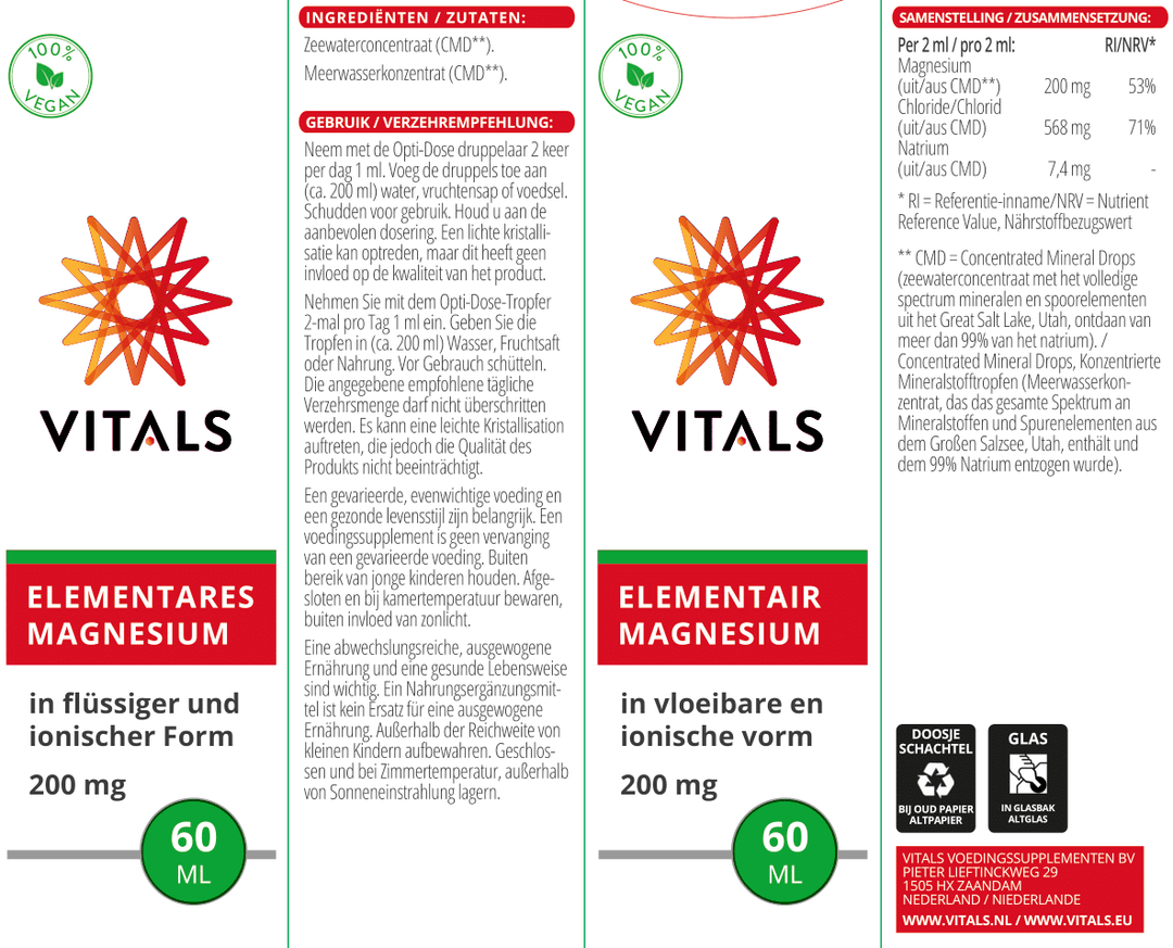 Vitals Elementair Magnesium 60 ml