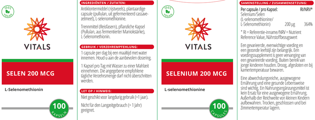 Vitals Selenium 200 mcg 100 capsules