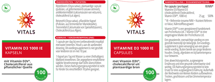 Vitals Vitamine D3 1000 ie Capsules 100 capsules