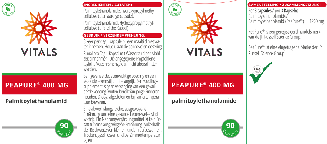 Vitals PeaPure® 400 mg 90 capsules