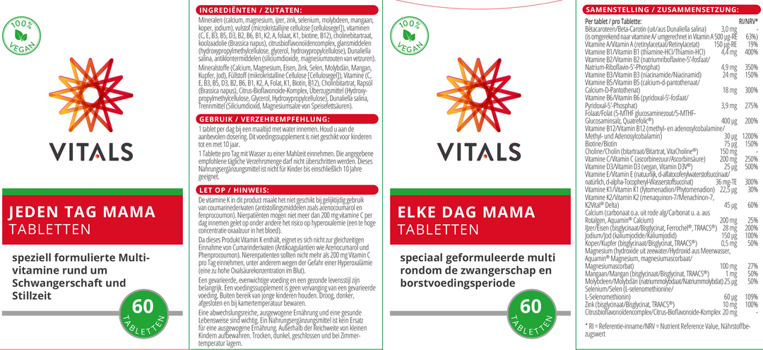 Vitals Elke Dag Mama Tabletten 60 tabletten