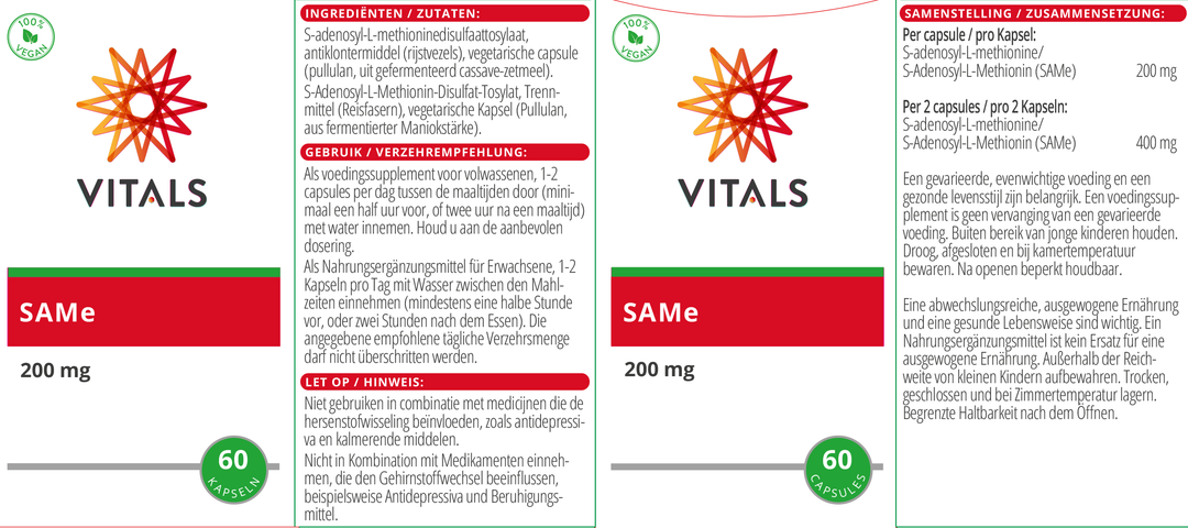 Vitals SAMe 60 capsules