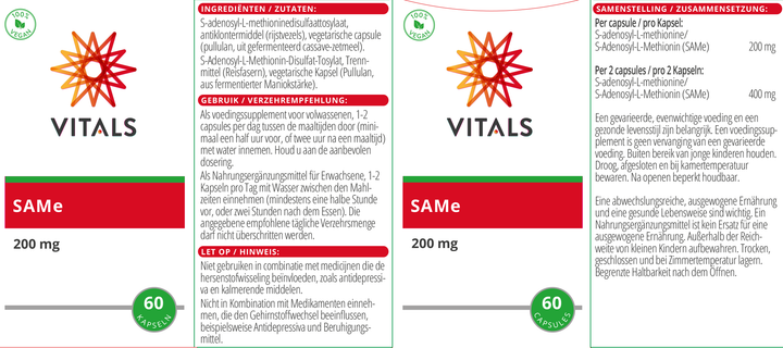 Vitals SAMe 60 capsules