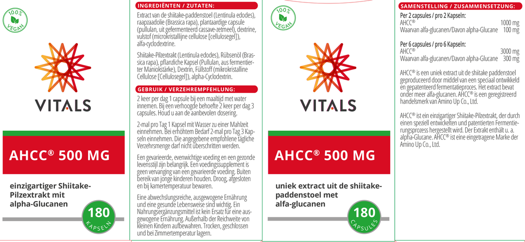 Vitals AHCC® 500 mg 60 capsules