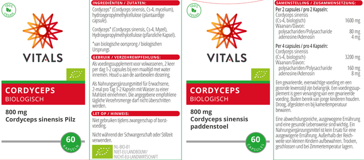 Vitals Cordyceps Biologisch 60 capsules