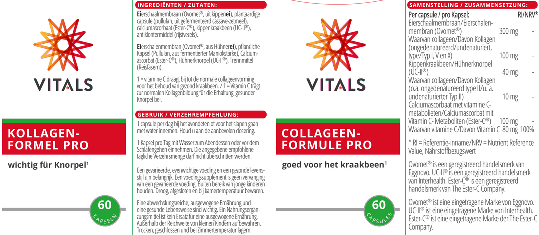 Vitals Collageenformule Pro voor kraakbeen 60 capsules