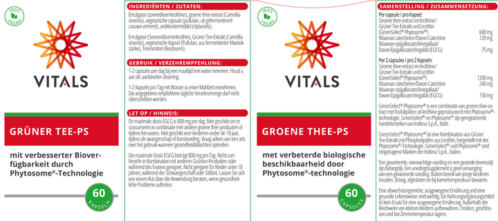 Vitals Groene Thee-PS 60 capsules