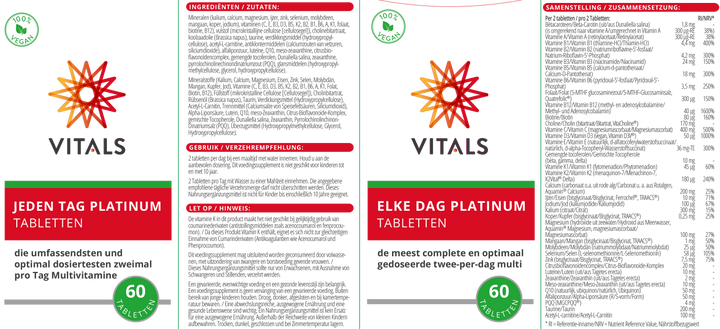 Vitals Elke Dag Platinum 60 tabletten