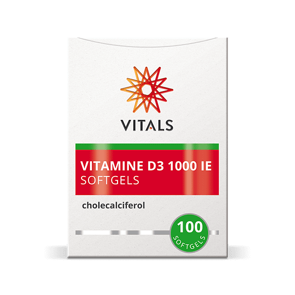 Vitals Vitamine D3 1000 ie Softgels 100 softgels