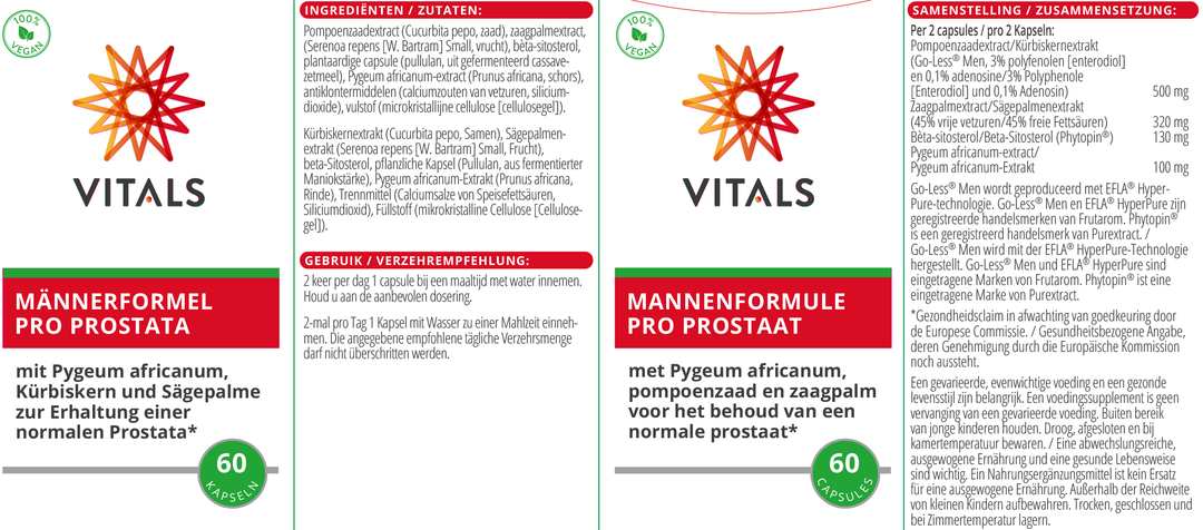 Vitals Mannenformule Pro Prostaat 60 capsules