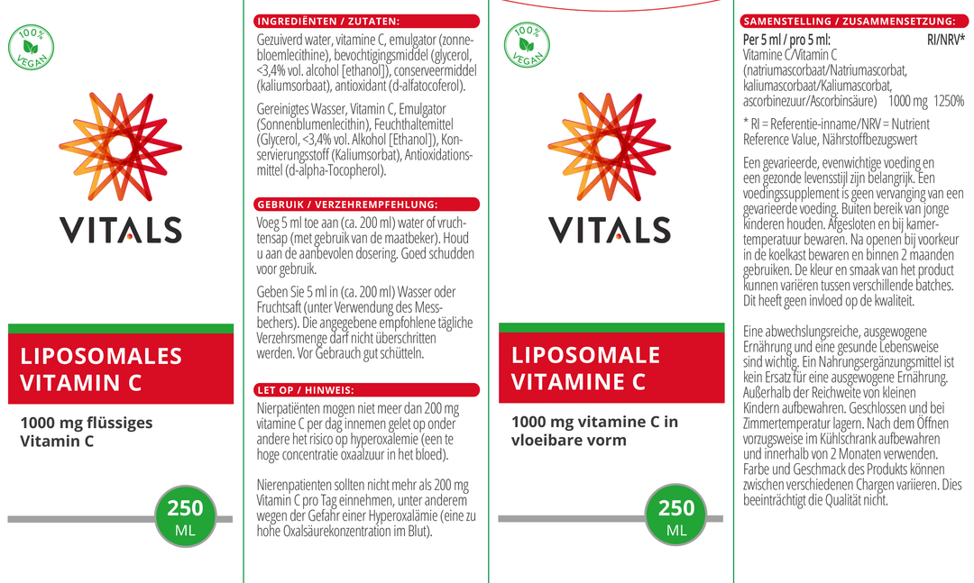 Vitals Liposomale Vitamine C 250 ml