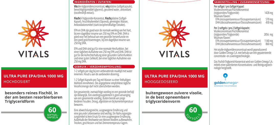 Vitals Ultra Pure EPA/DHA 1000 mg 60 softgels