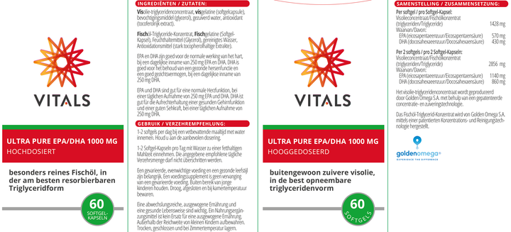 Vitals Ultra Pure EPA/DHA 1000 mg 60 softgels