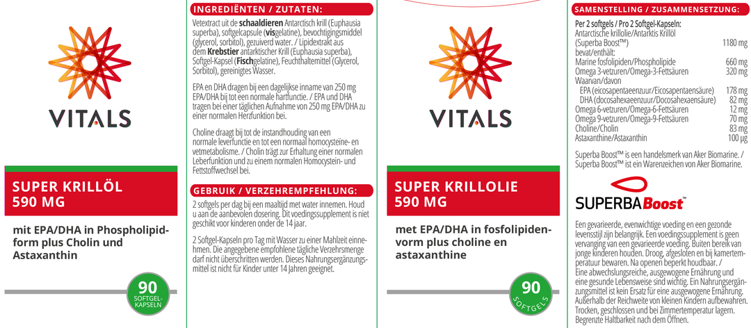 Vitals Super Krillolie 590 mg 90 softgels