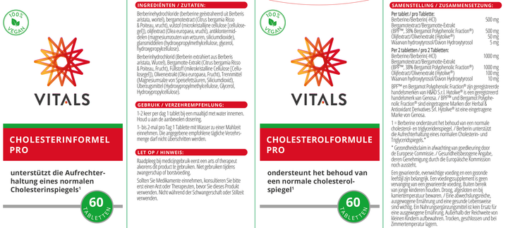 Vitals Cholesterolformule Pro 60 tabletten