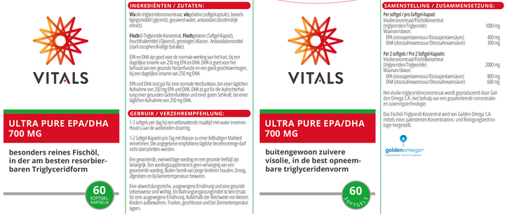 Vitals Ultra Pure EPA/DHA 700 mg 60 softgels