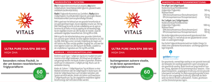 Vitals Ultra Pure DHA/EPA 300 mg 60 softgels