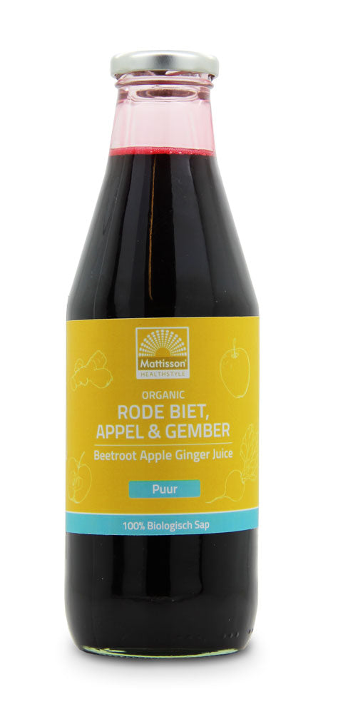 Biologische Rode Biet - Appel - Gember sap - 750 ml