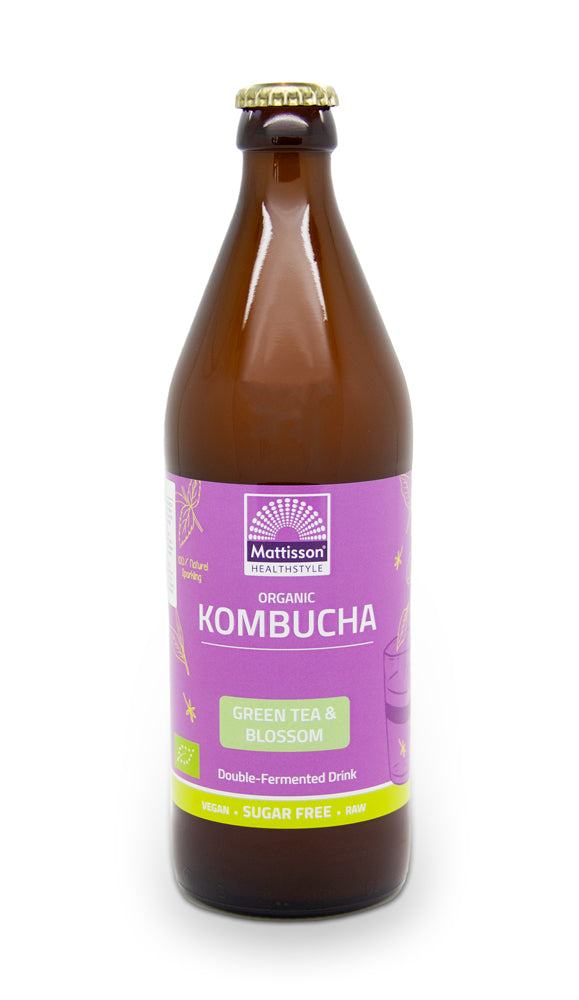 Biologische Kombucha - Groene thee & Bloesem - 500 ml