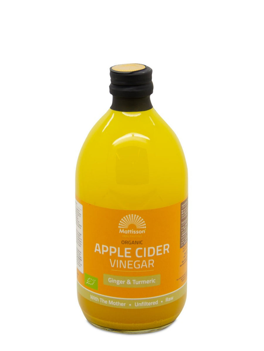 Biologische Apple Cider Vinegar (appelazijn) - Gember & Kurkuma - 500 ml