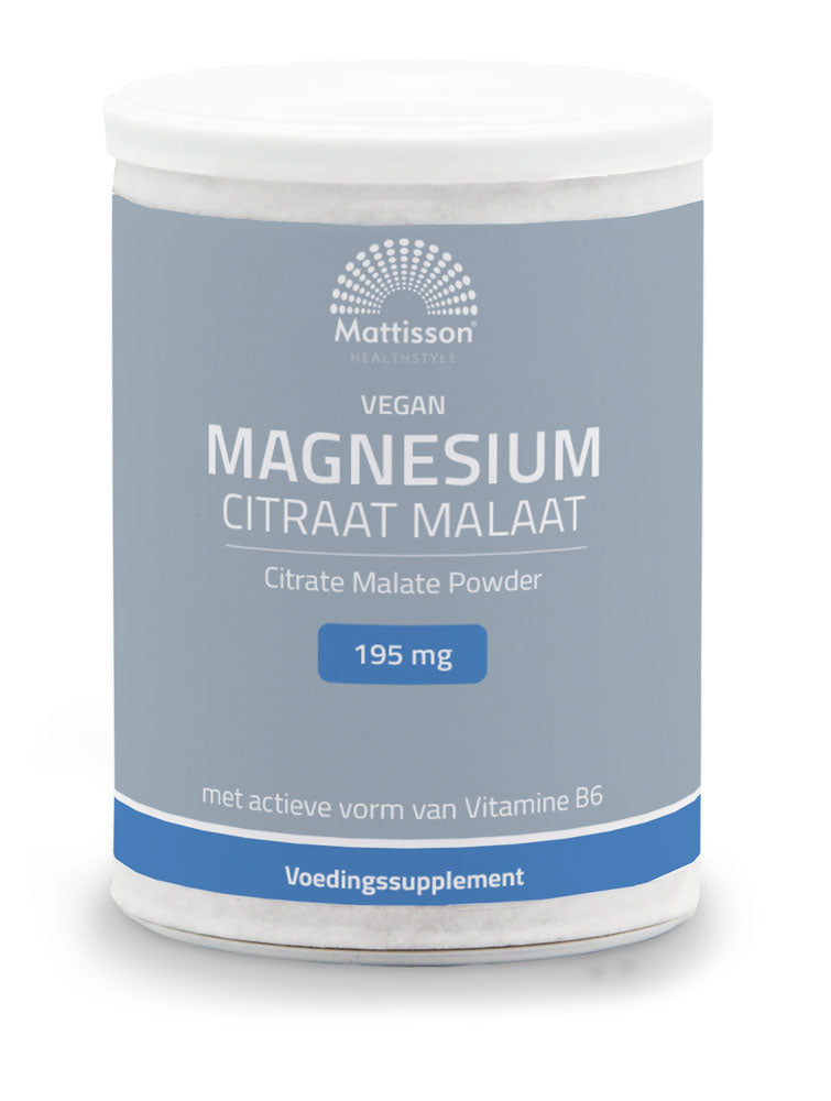 Magnesium Citraat Malaat Poeder 195 mg - 13% elementair magnesium - 125 g