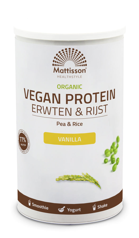 Biologisch Vegan proteïne poeder - Erwten & Rijst - Vanille - 500 g
