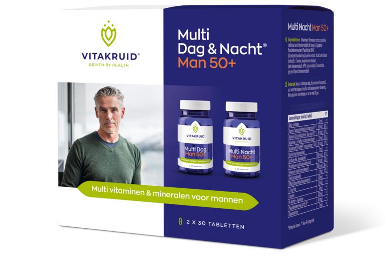 Vitakruid Multi dag & nacht man 50+ 2 x 30 tabletten 60 tabletten