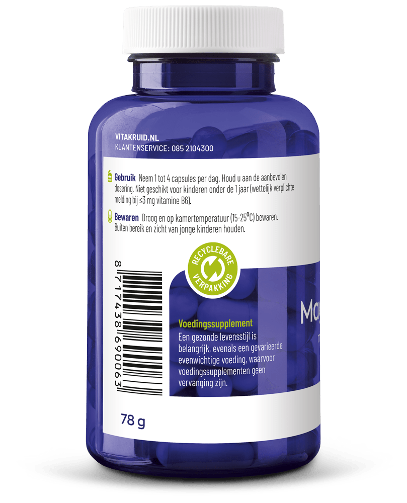 Vitakruid Magnesium tauraat met P-5-P 90 vegetarische capsules