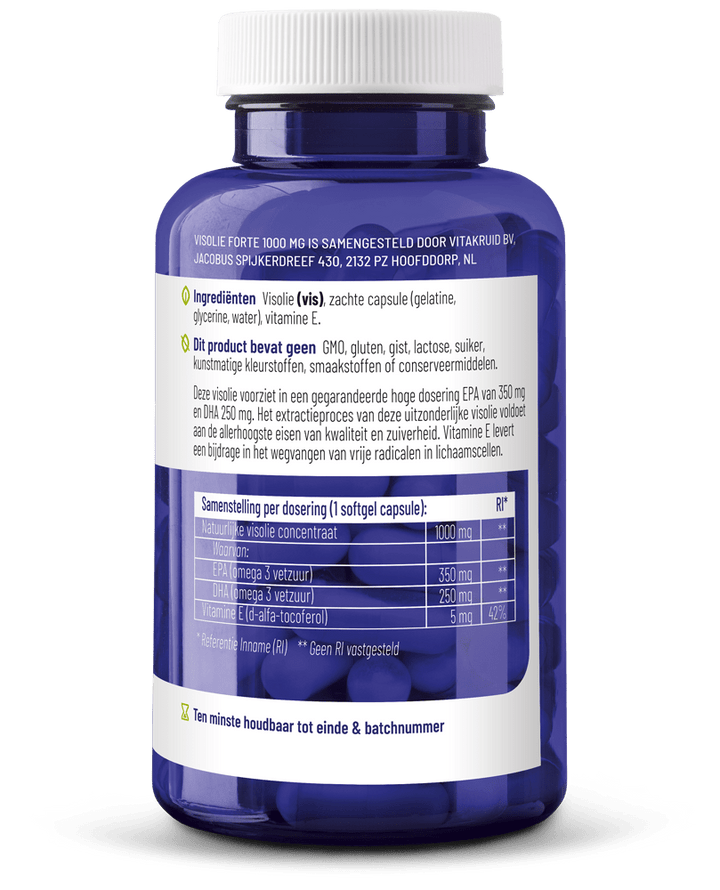 Vitakruid Visolie Forte 1000 mg EPA 35% DHA 25% 90 softgels