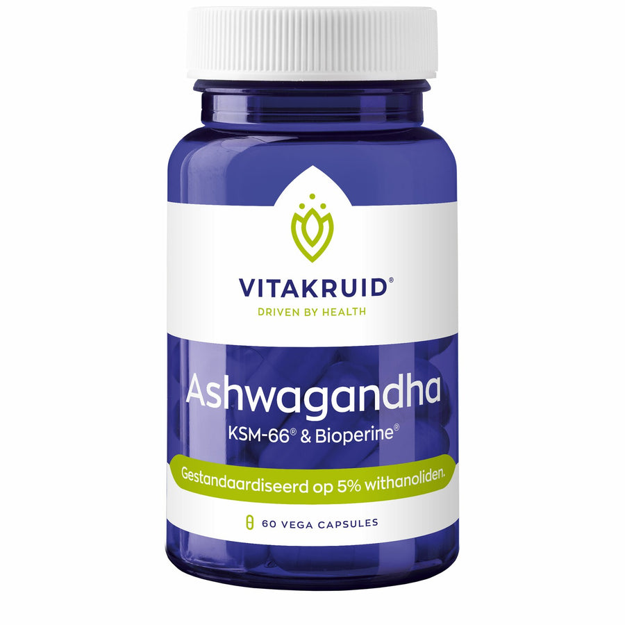 Vitakruid Ashwagandha KSM-66 & bioperine 60 vegetarische capsules