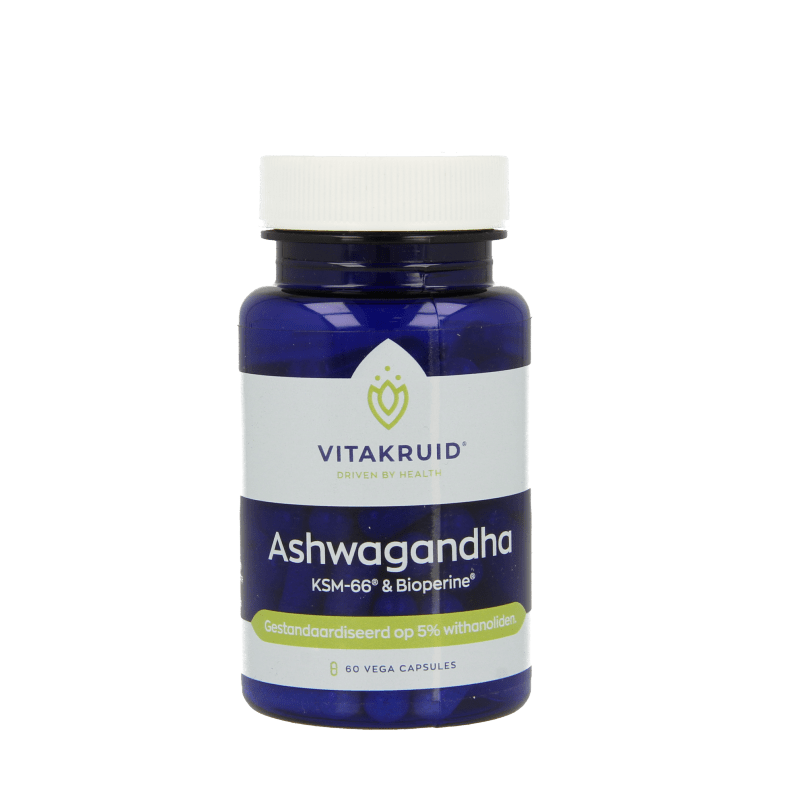 Vitakruid Ashwagandha KSM-66 & bioperine 60 vegetarische capsules