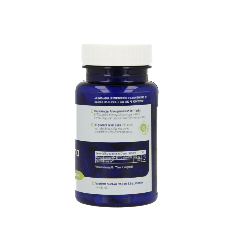 Vitakruid Ashwagandha KSM-66 & bioperine 60 vegetarische capsules