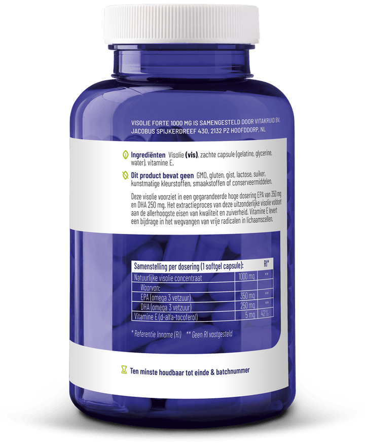 Vitakruid Visolie Forte 1000mg EPA 35% DHA 25% 180 softgels