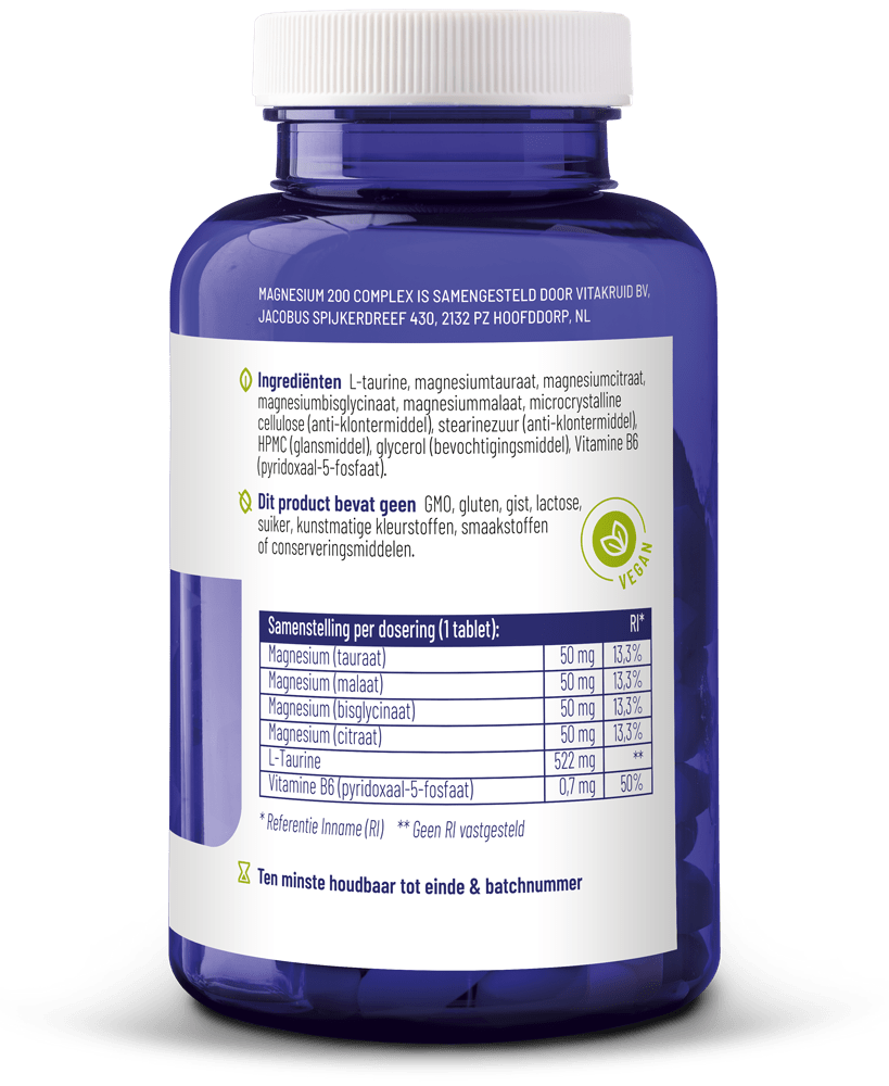 Vitakruid Magnesium 200 complex 90 tabletten