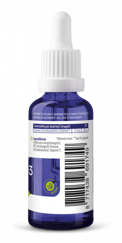 Vitakruid Vitamine D3 vegan druppels 30 milliliter