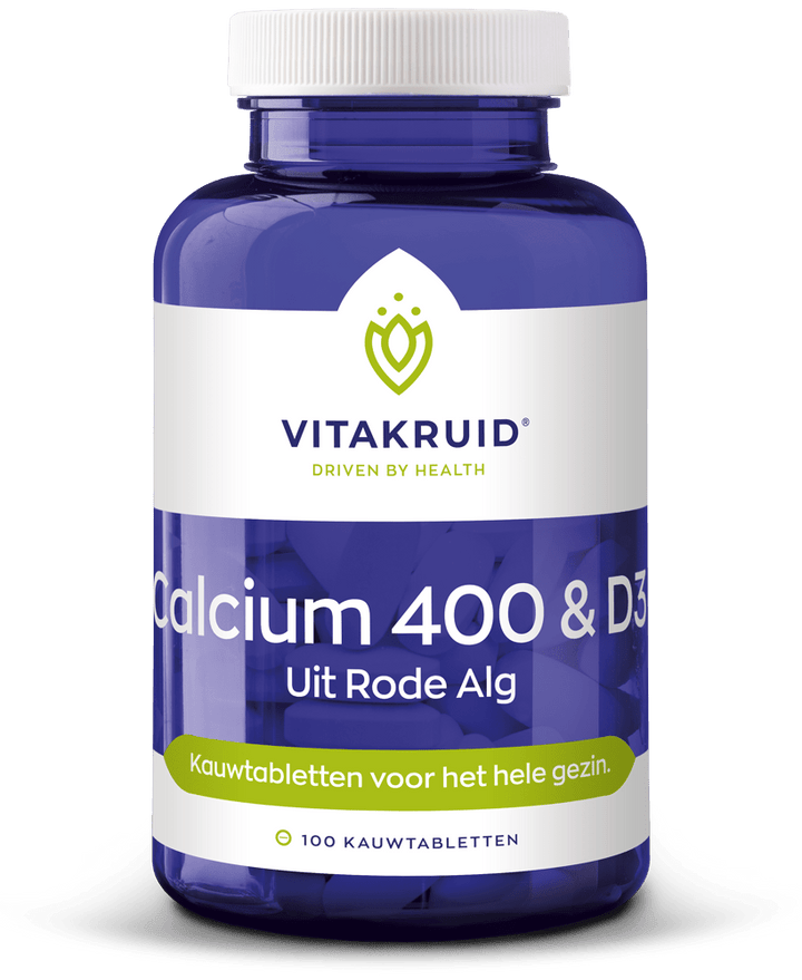 Vitakruid Calcium 400 & D3 uit rode alg 90 kauwtabletten