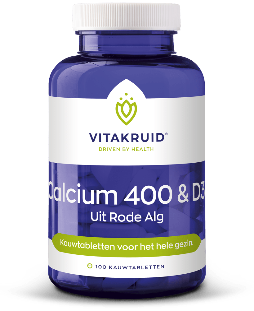 Vitakruid Calcium 400 & D3 uit rode alg 90 kauwtabletten