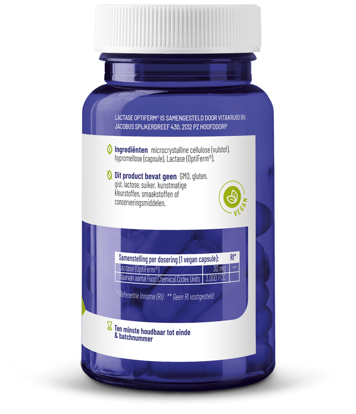 Vitakruid Lactase optiferm 3000  FCC 90 vegetarische capsules