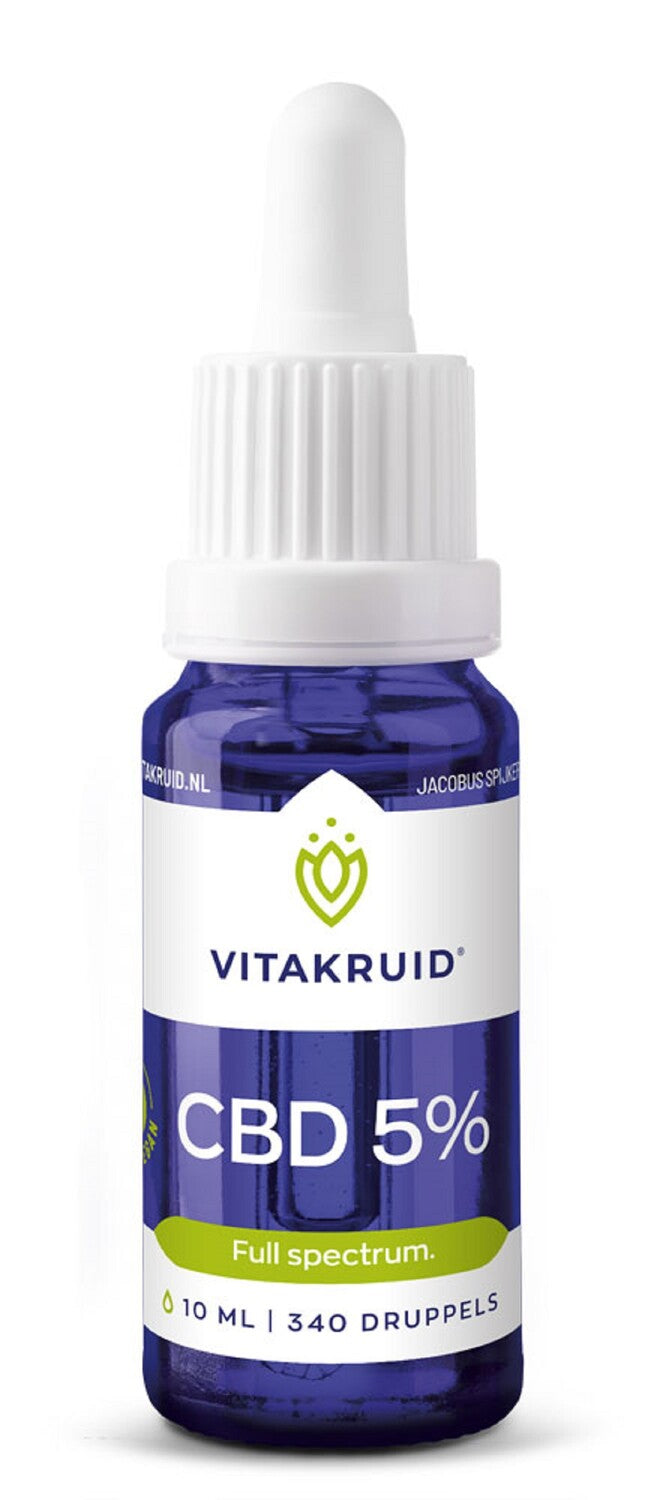 Vitakruid CBD Olie 5% full spectrum met MCT als drager 10 milliliter