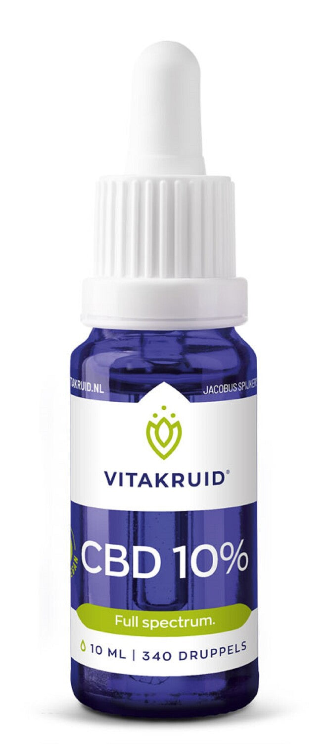 Vitakruid CBD Olie 10% full spectrum met MCT als drager 10 milliliter