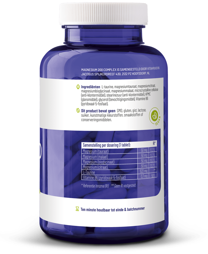 Vitakruid Magnesium 200 complex 180 tabletten